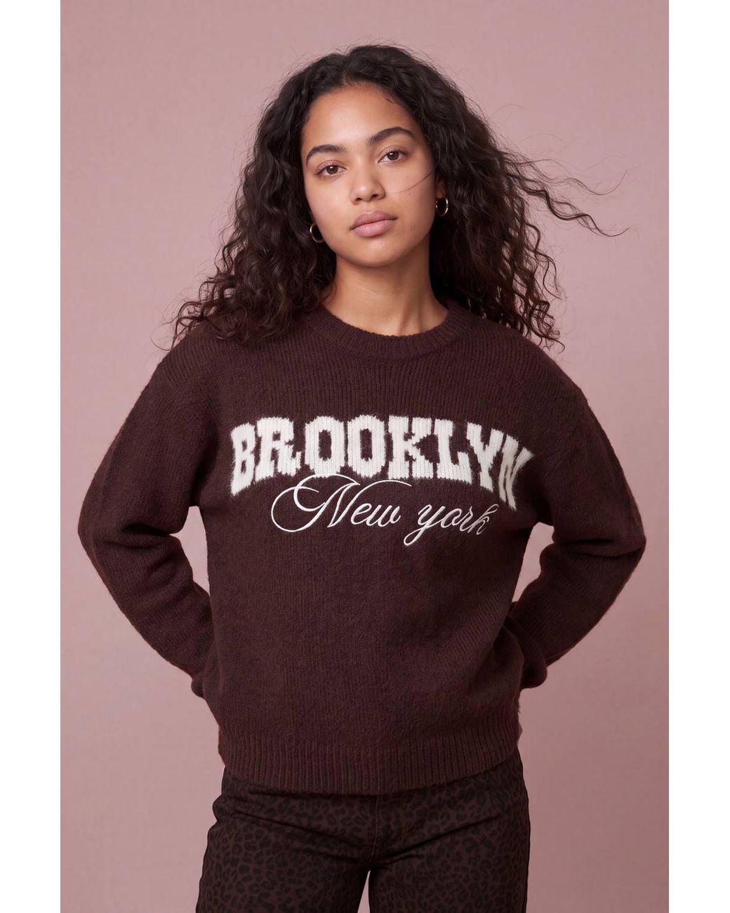 Pink Vanilla Brown Brooklyn Soft Knit Jumper