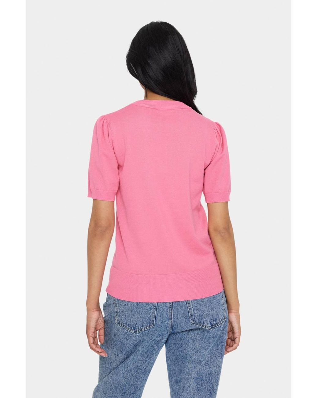 Saint Tropez Red Milasz Short Sleeve Crew Neck Jumper