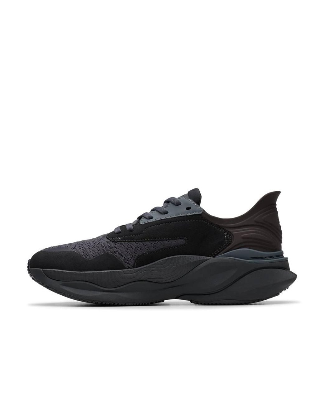 Clarks Black Pace Trainers, Lace Up for men
