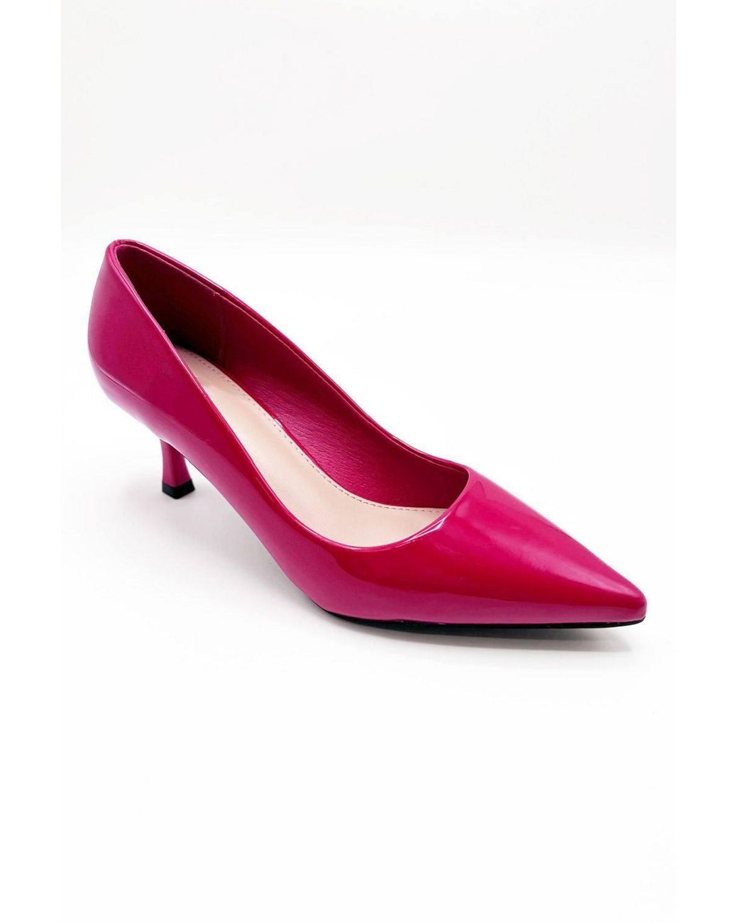 Miss Diva Pink Aranea Pointed Toe Court Shoes