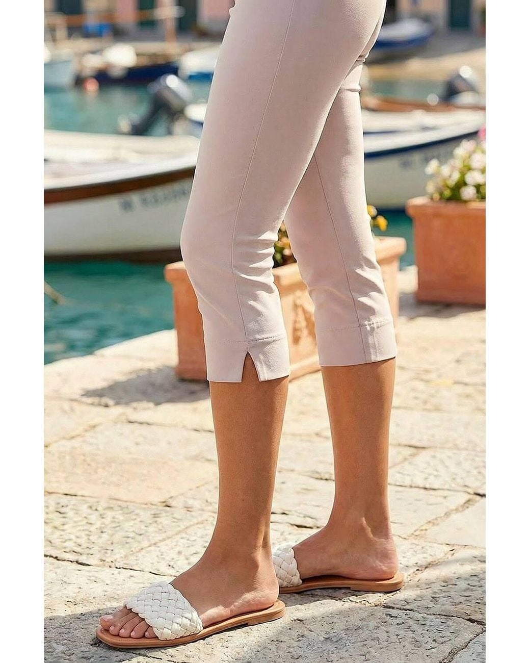 Roman Natural Cropped Stretch Trouser Capri Summer Leggings 3/4 Pedal Pushers