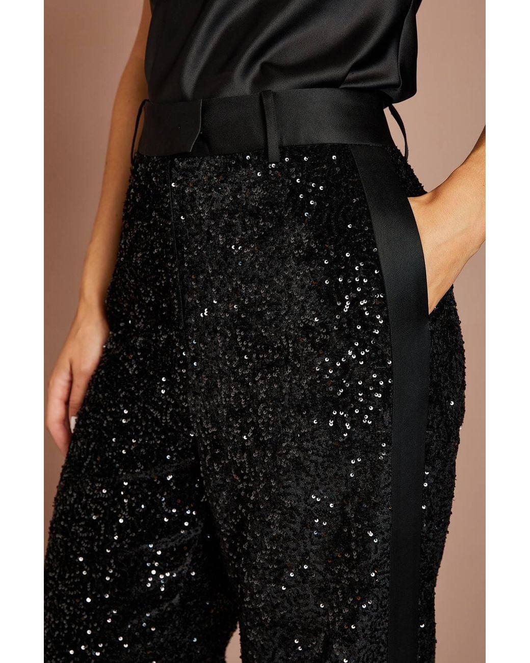 Coast Black Sequin Wide Leg Trouser