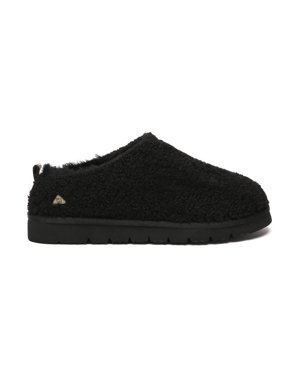 EverAu Australia Black Sheepskin Snipe Plush Ankle Slippers W/ Eva Sole