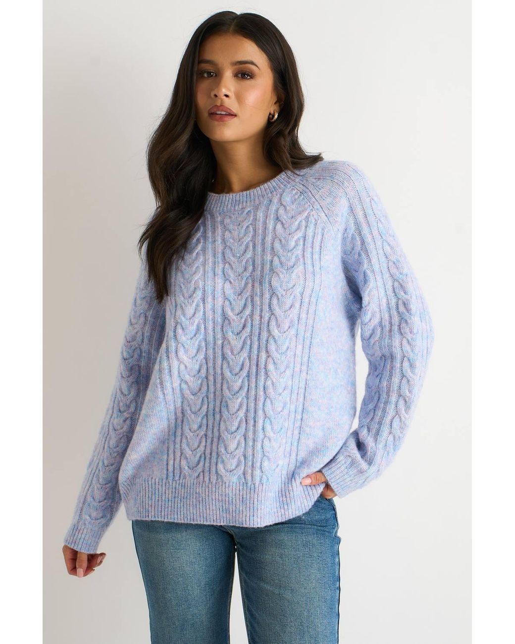 Gini London Blue Cable Flex Long Sleeves Jumper