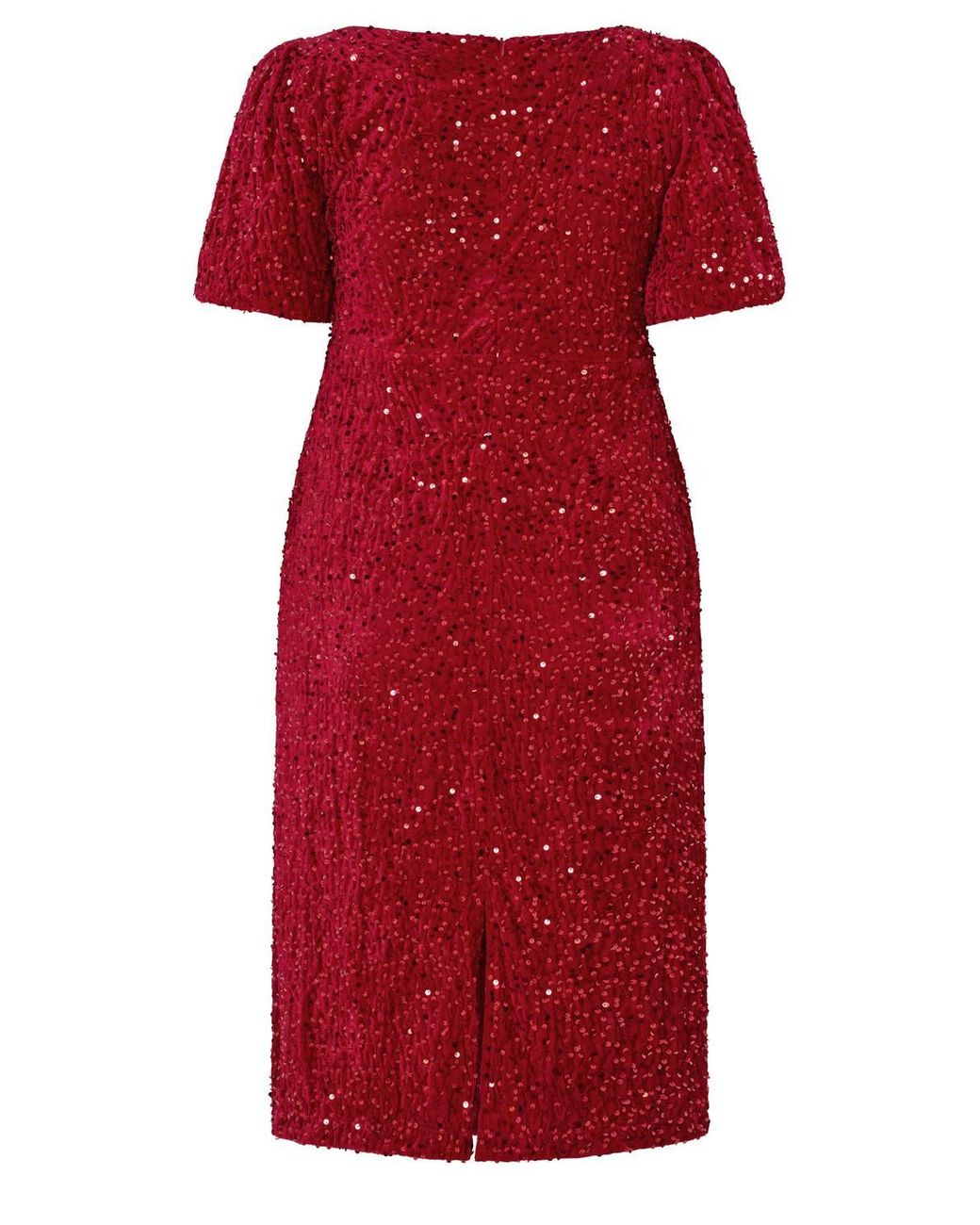Yours Red Sequin Velvet Dress