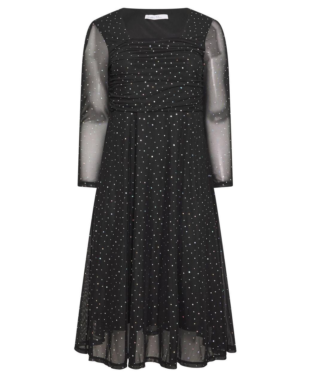 Yours Black Sequin Mesh Maxi Dress