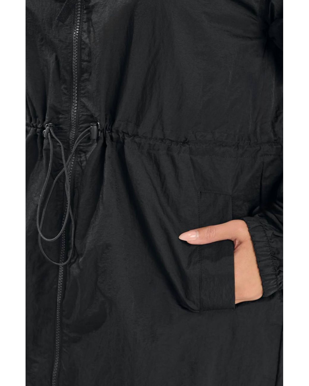 Yours Black Lightweight Longline Parka Jacket