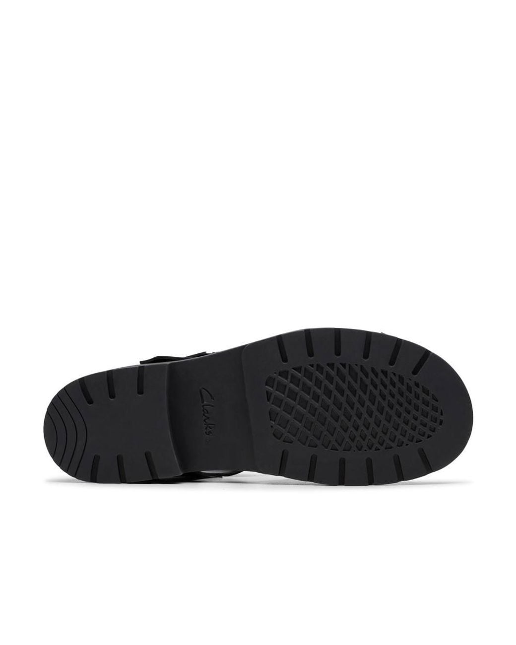 Clarks Black Orinoco Cross Leather Flat Sandals