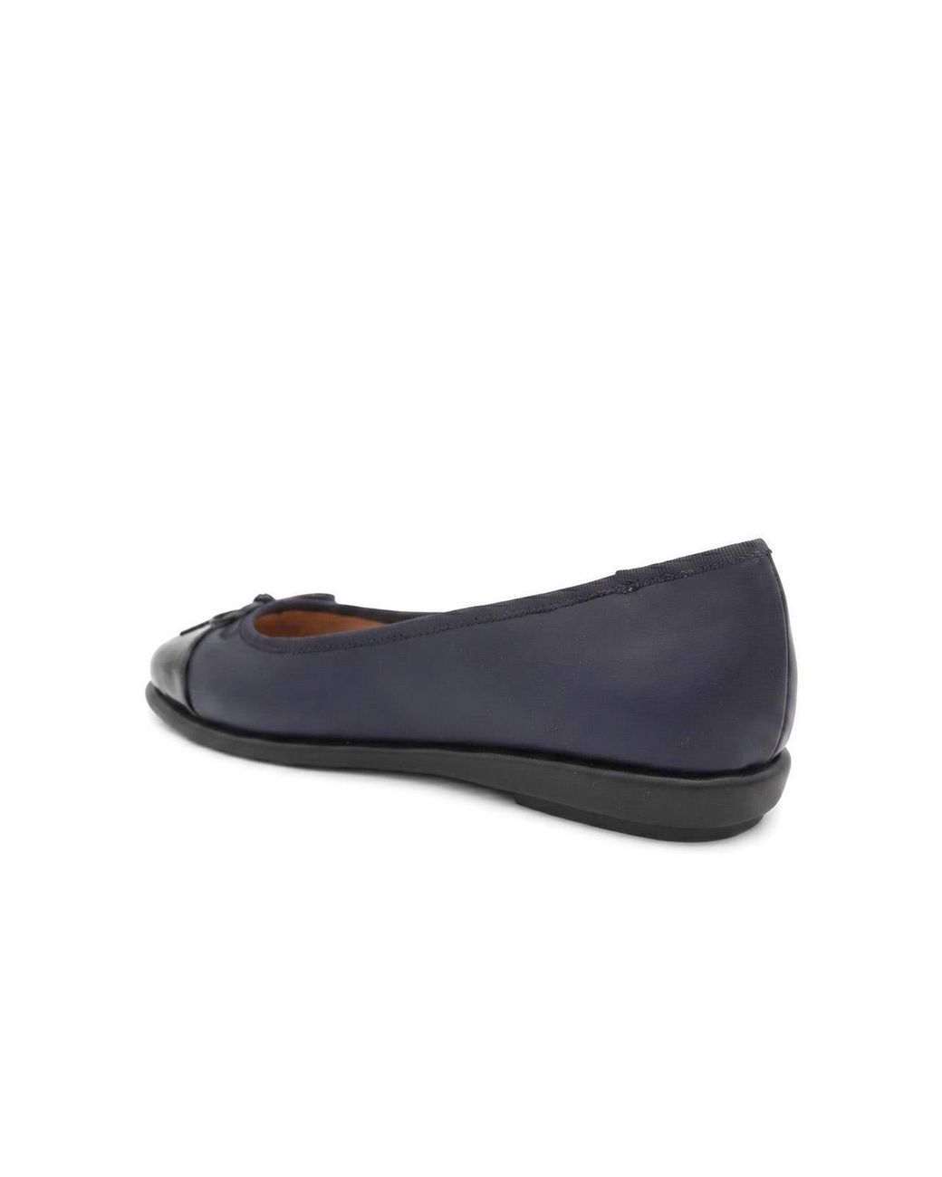 Pavers Blue Bow Detailed Faux Suede Flat Ballet Pumps