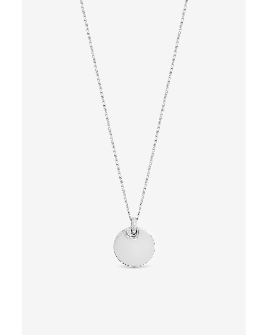 Simply Silver White Sterling Plated Polished Heart Charm Pendant