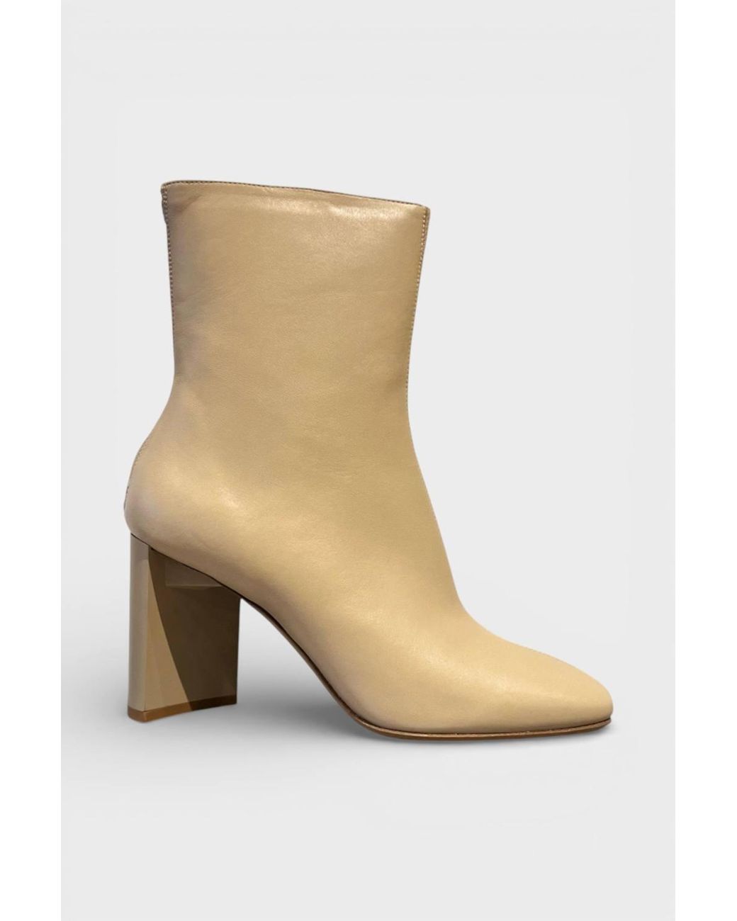 Maison Margiela Natural Cutout Heel Ankle Booties Tan