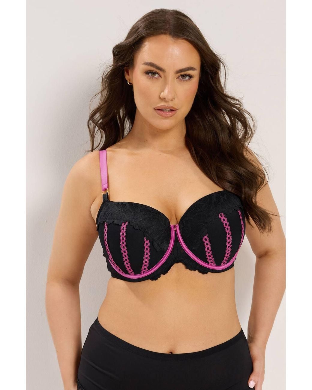 Yours Black Ribbon Underwired Padded Bra