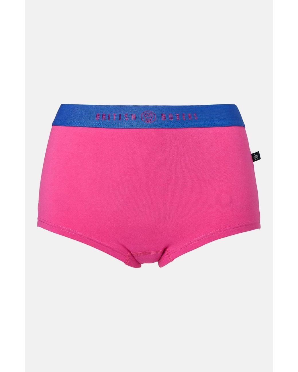 British Boxers Pink Pack Of Three "Amusements" Cotton Hipster Boxer Briefs
