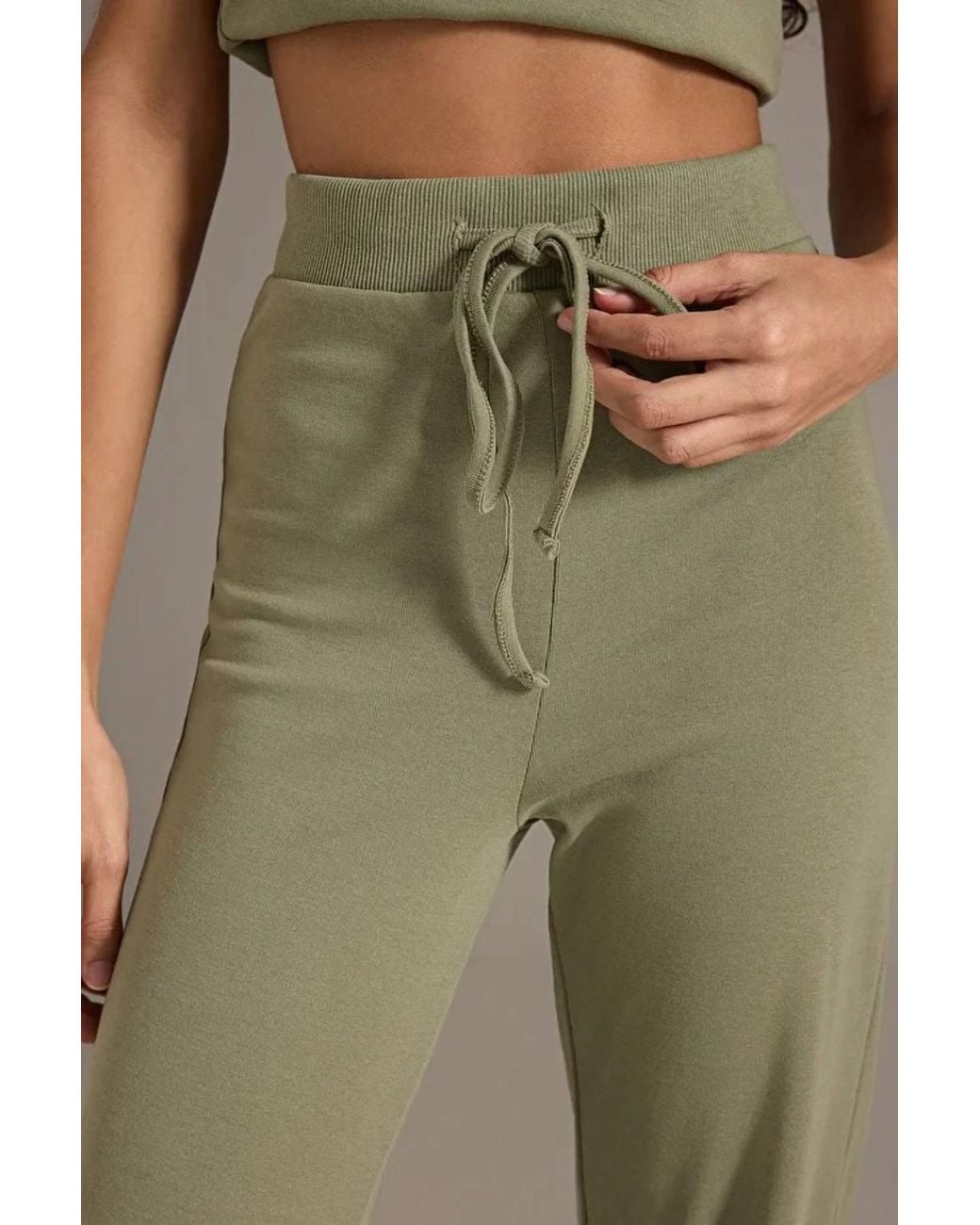 WOVCOR Brown Stretch Woven Crop Top & Trousers Co-Ord Set