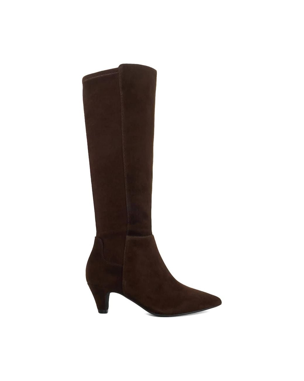 Dune Brown Wide Fit 'Sera' Suede Knee High Boots