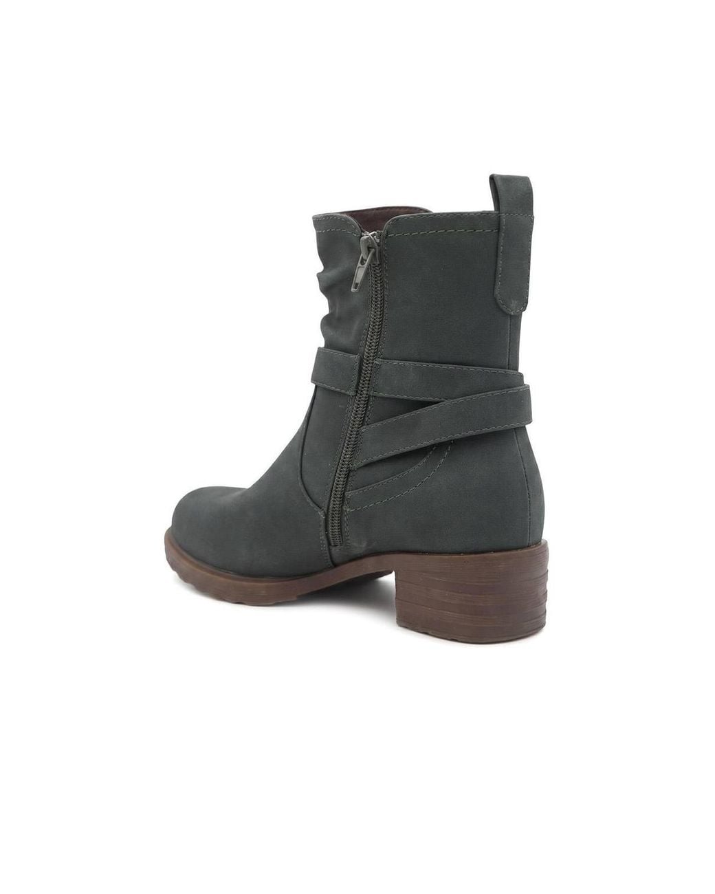 Pavers Black Warm Lined Zip Fasten Calf Length Boots