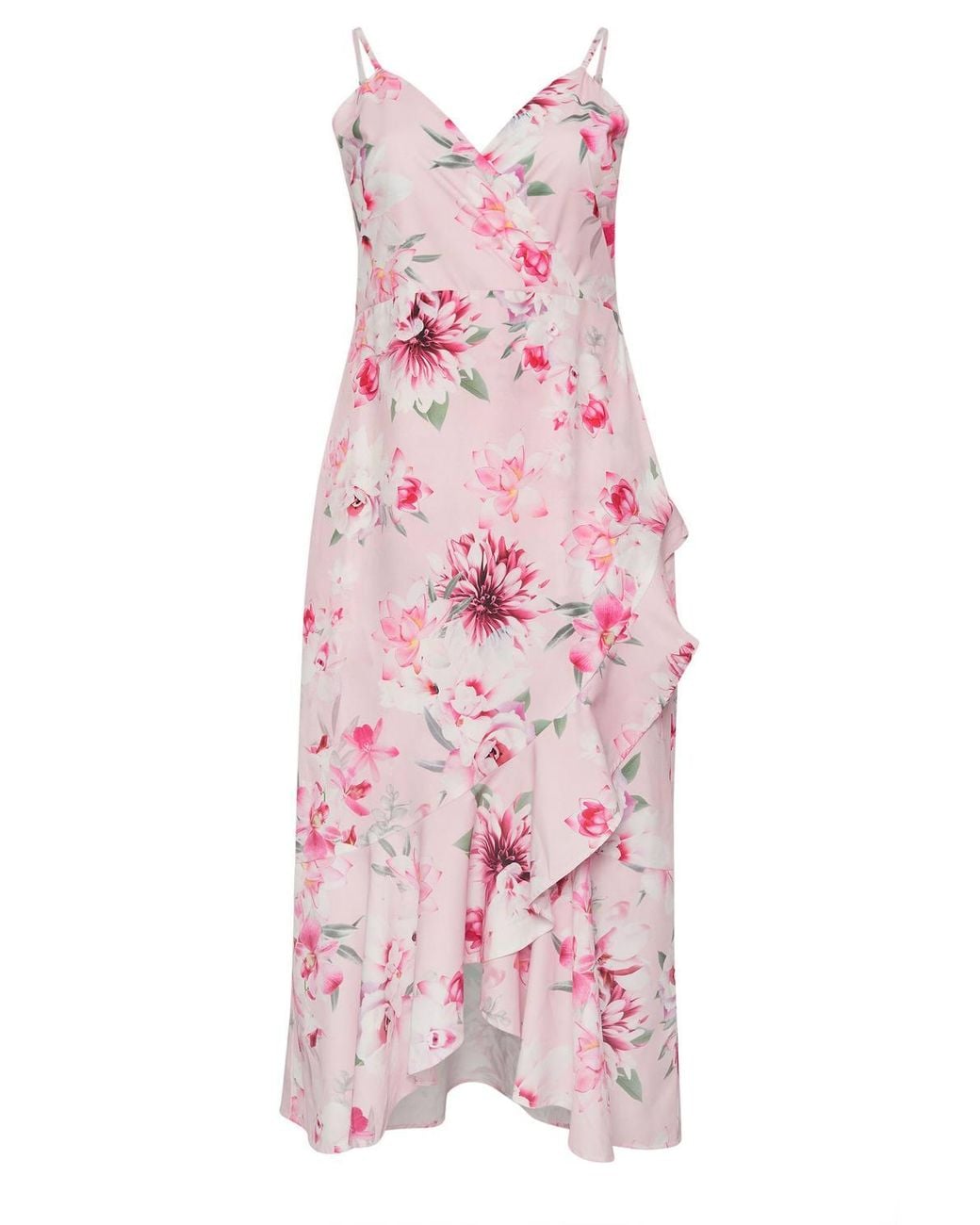 Yours Pink Ruffle Wrap Dress