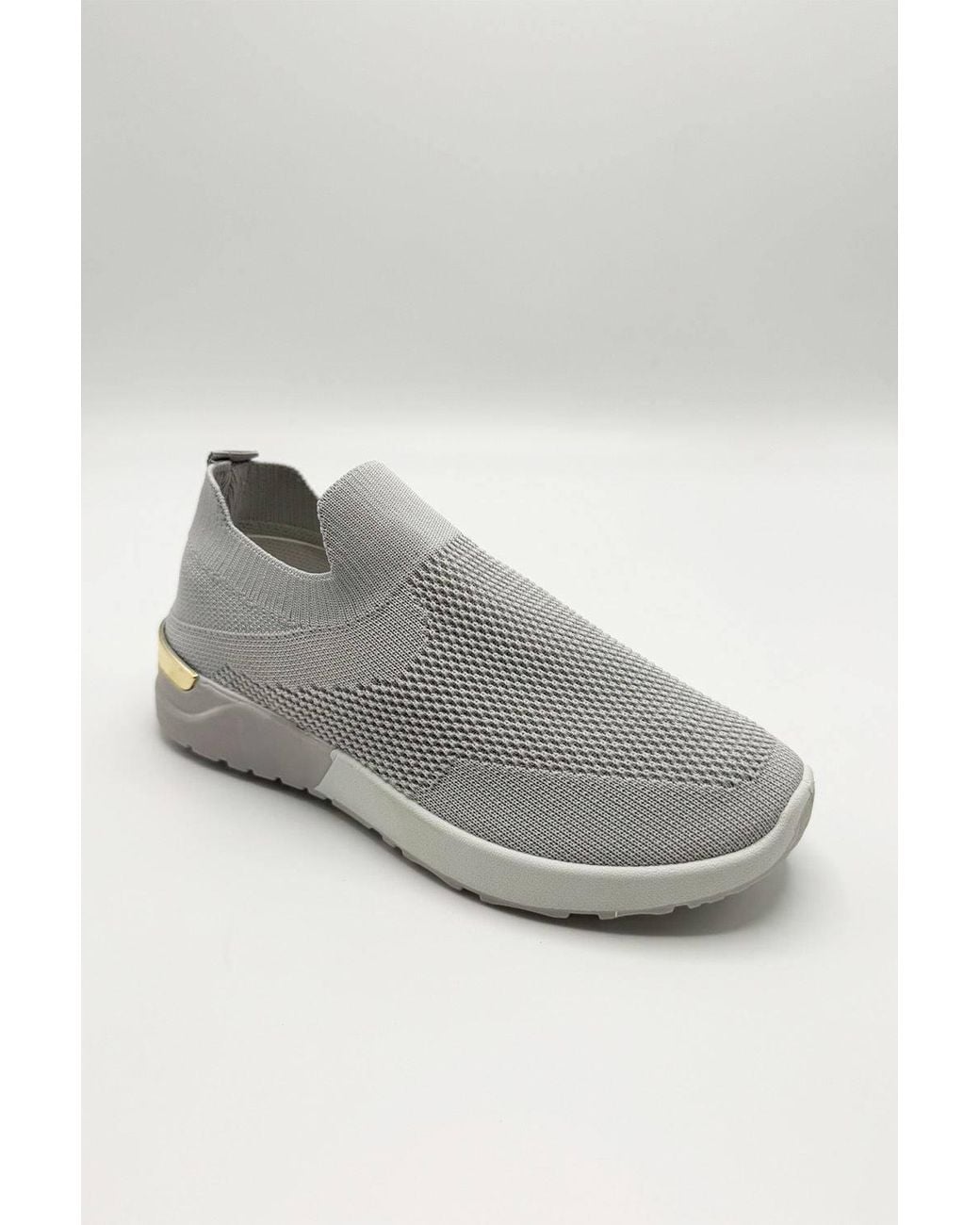Miss Diva Gray Chelsey Slip On Trainers