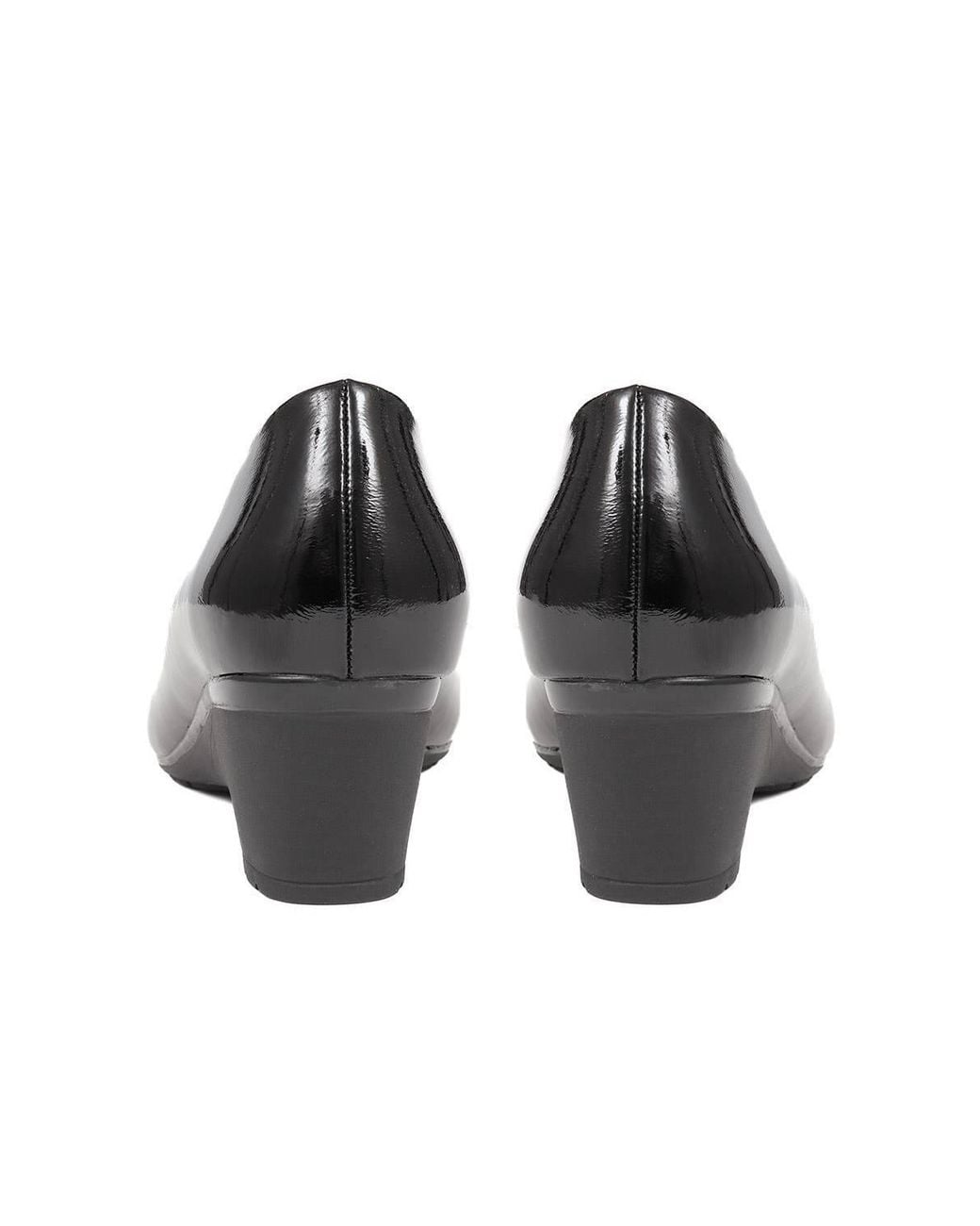 Pavers Black Wedge Heel Slip-On Pumps