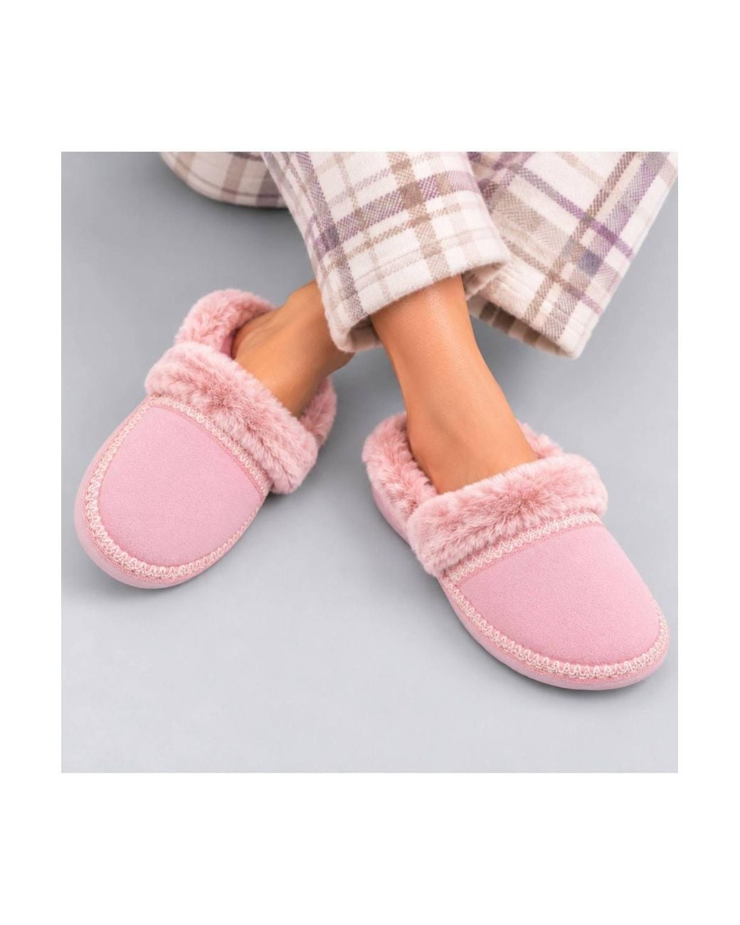 AJVANI Pink Flat Heel Slippers