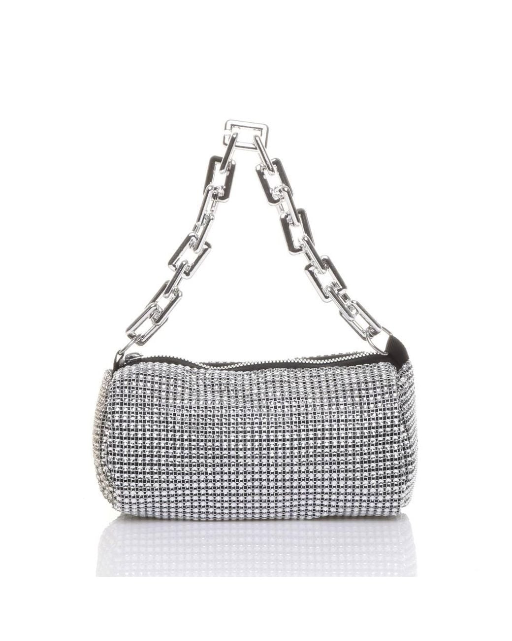 AJVANI Metallic Sparkly Baguette Barrel Clutch Bag