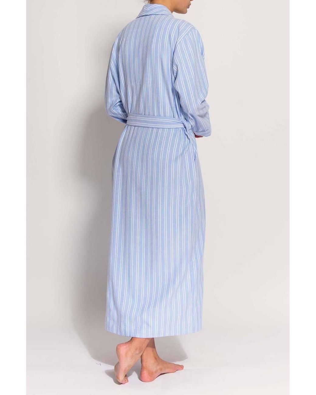 British Boxers Blue 'Westwood' Stripe Brushed Cotton Dressing Gown