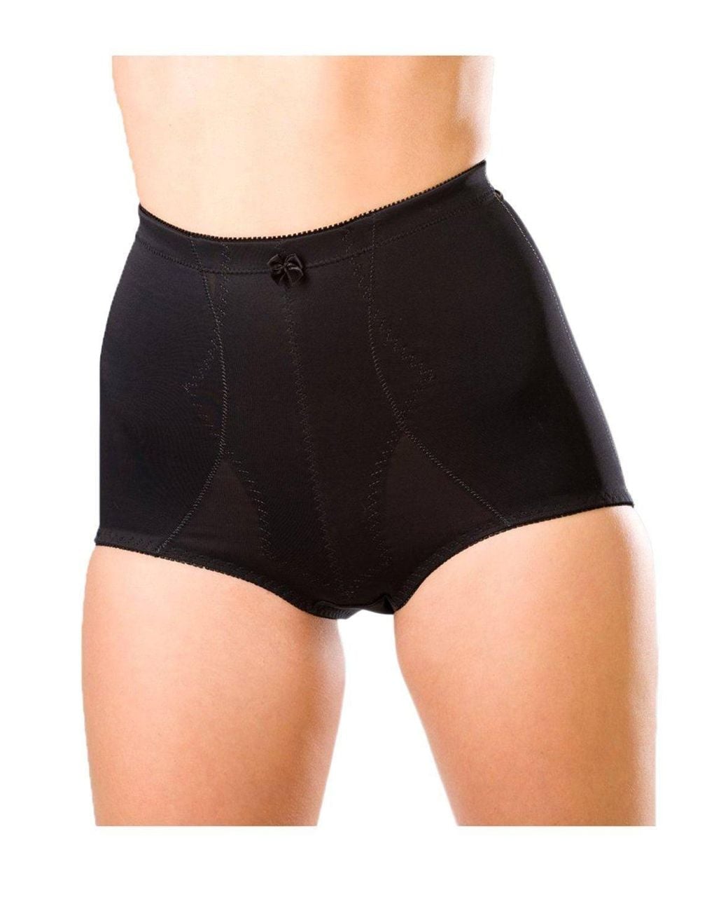 CAMILLE Black Bella Magic Firm Control Two Pack Support Slimming Briefs