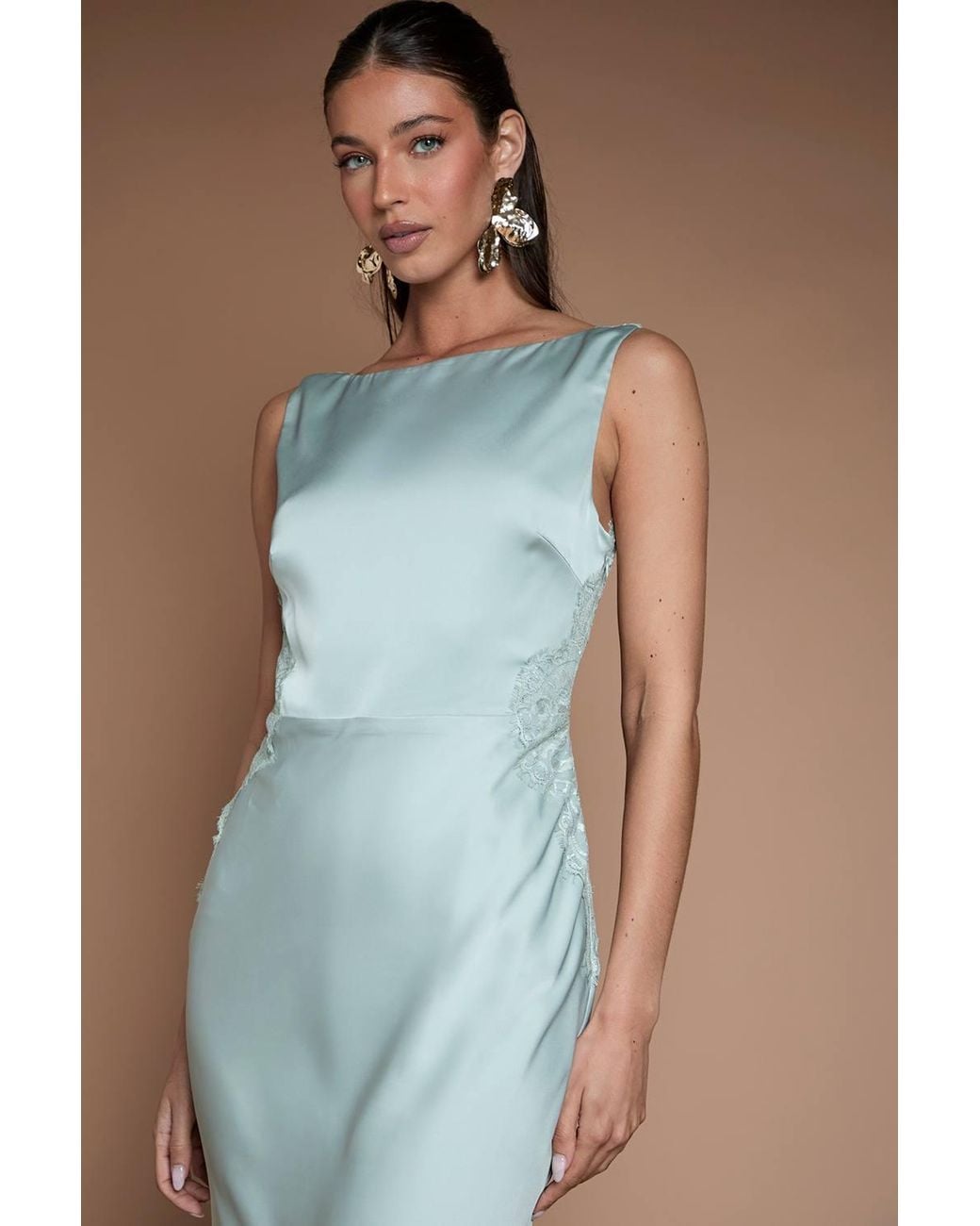 Coast Blue Lace Twist Back Bridesmaid Maxi Dress