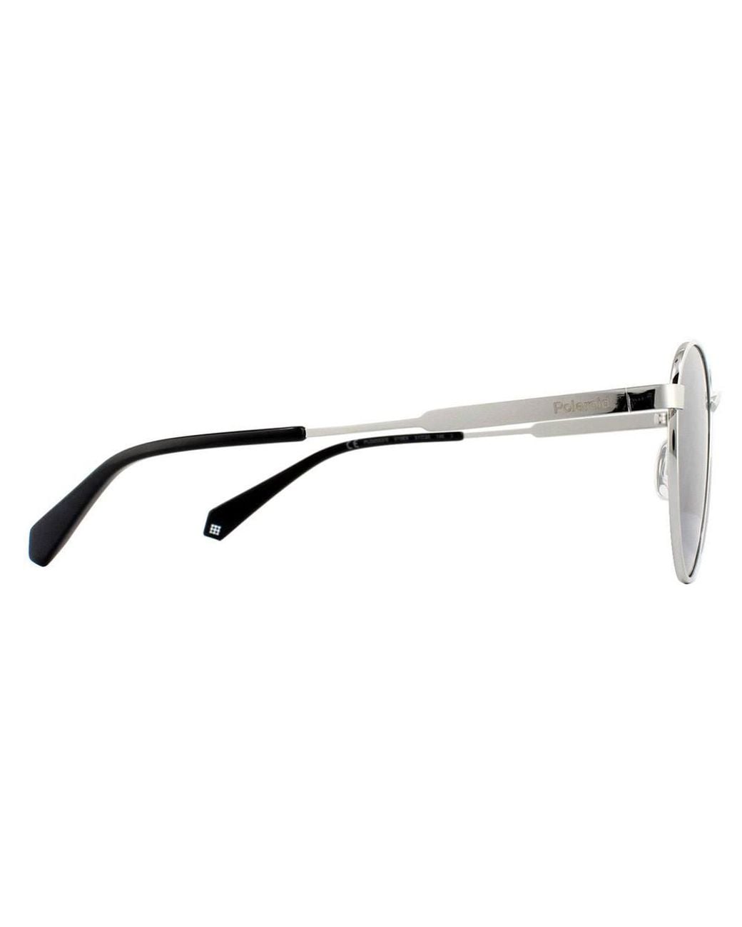 Polaroid Gray Round Palladium Mirror Polarized Sunglasses