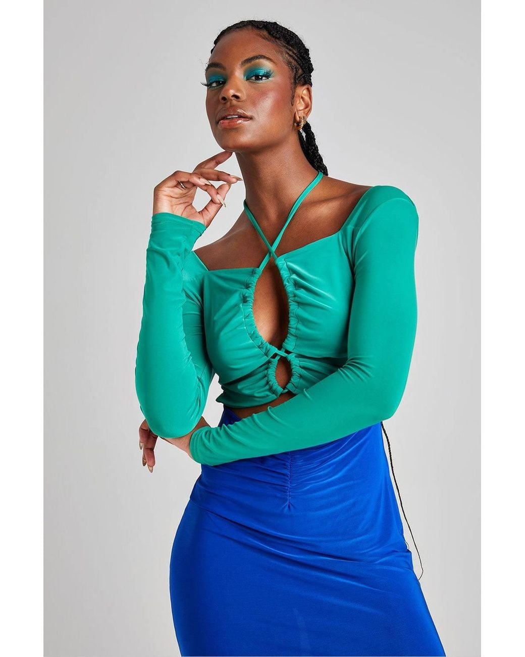 Urban Bliss Blue Colour Block Midi Dress