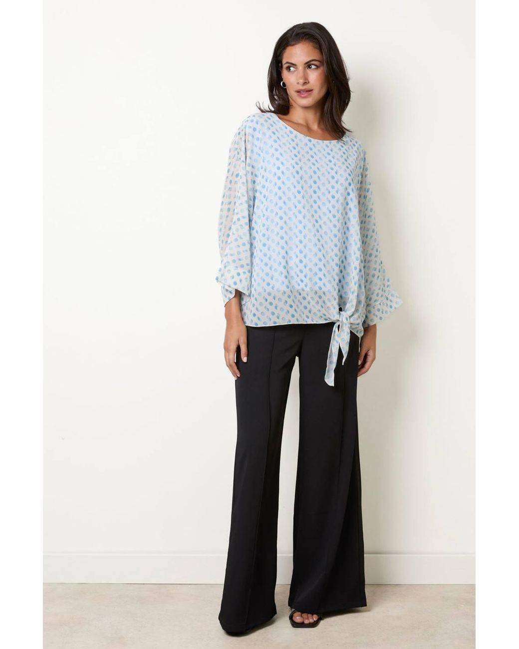 Blue Vanilla Blue Short Sleeve Round Neck Top