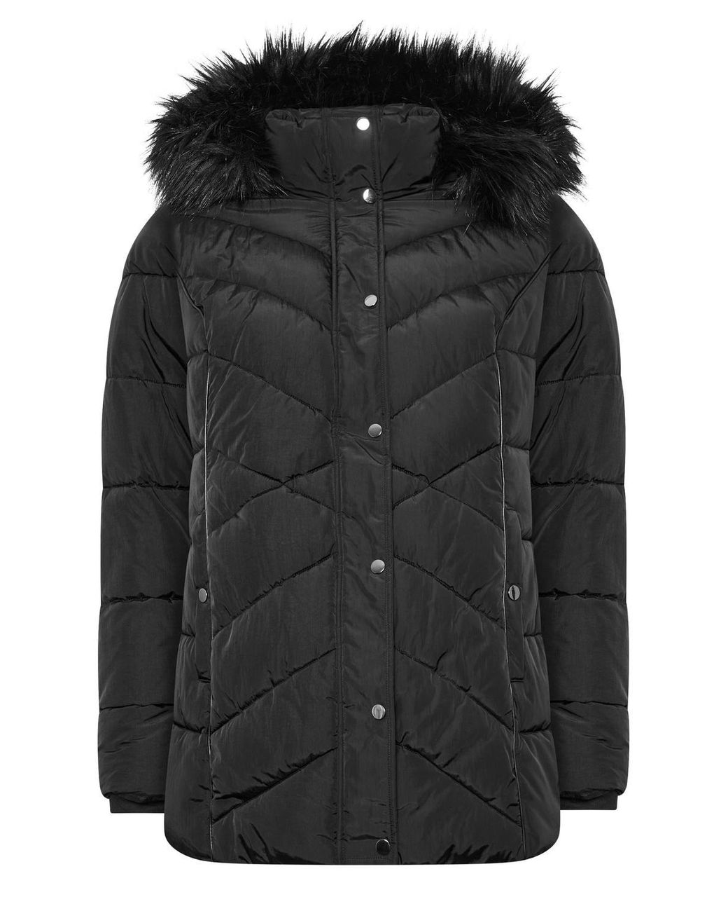 Yours Black Short Padded Coat