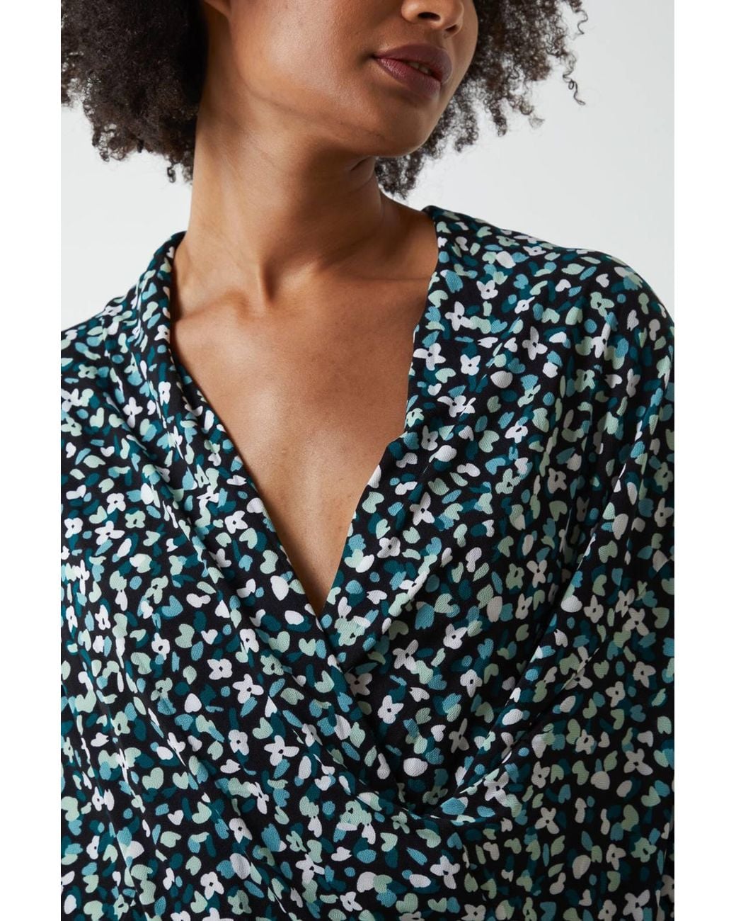 Blue Vanilla Blue Long Sleeve Slip On V-Neck Blouse