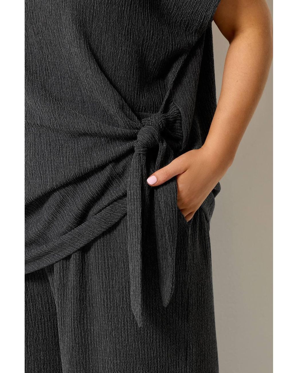 Yours Black Side Knot T-Shirt
