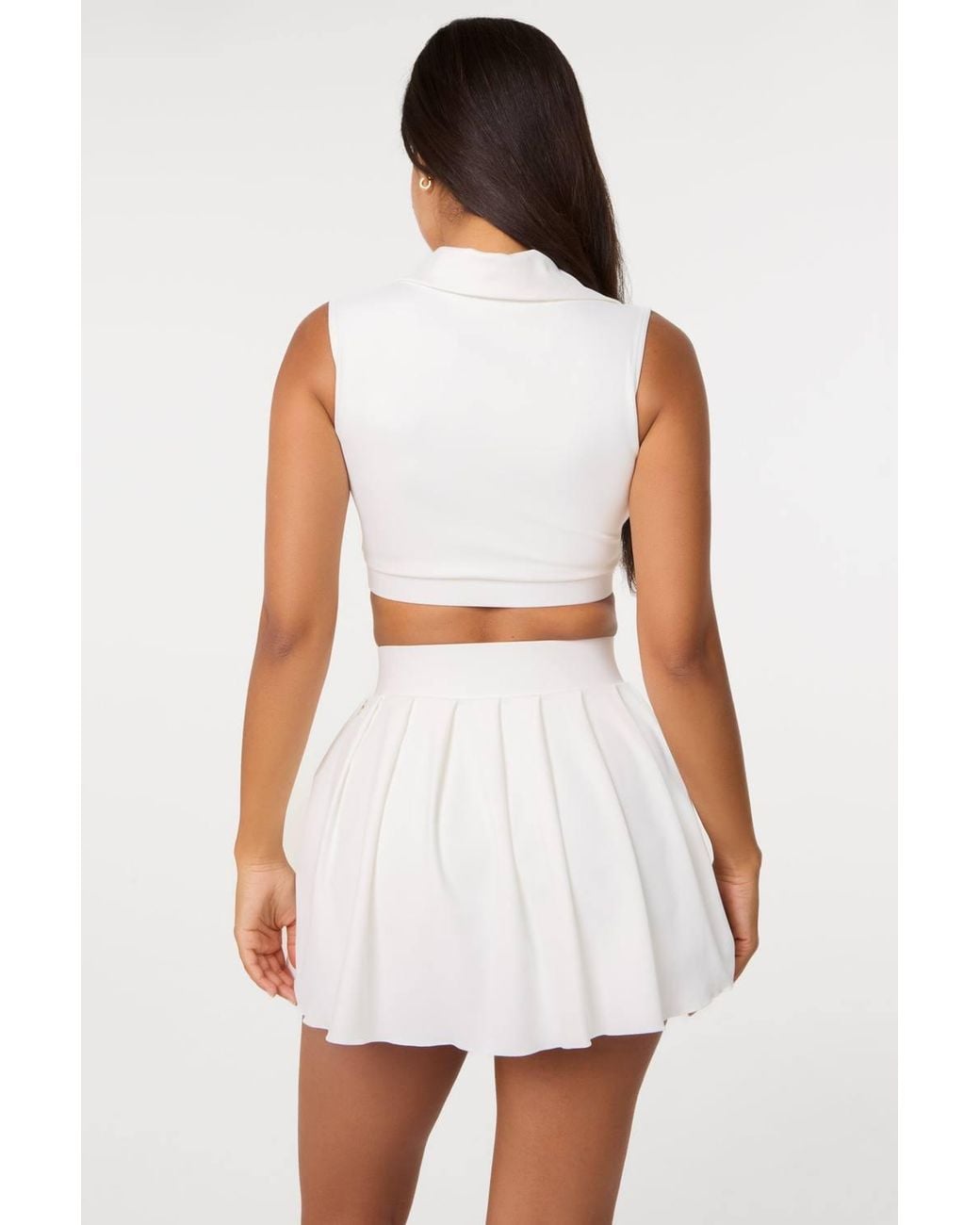 Pink Vanilla White Collar Active Crop Top