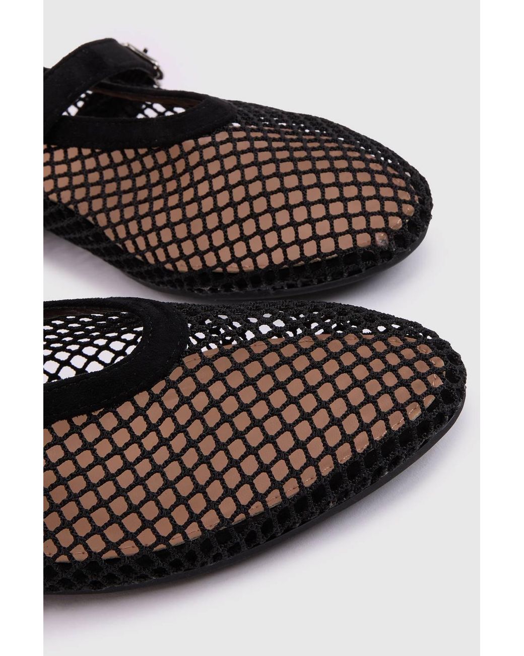 Dorothy Perkins White Faith: Shelly Netted Faux Leather Ballet Flats