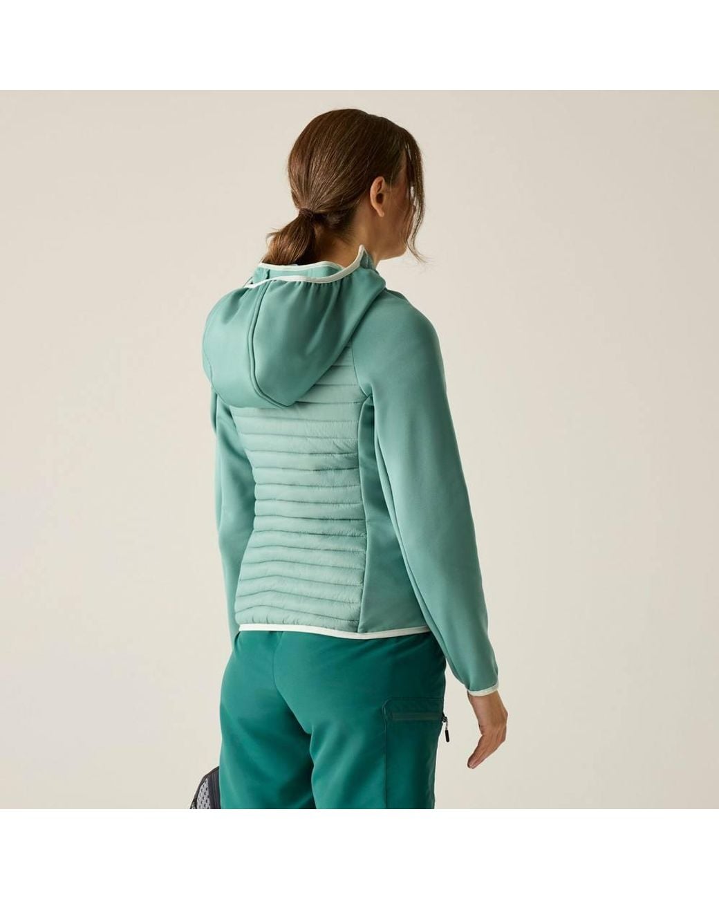 Regatta Green Andreson Stretch Water-Repellent Hybrid Quilted Jacket