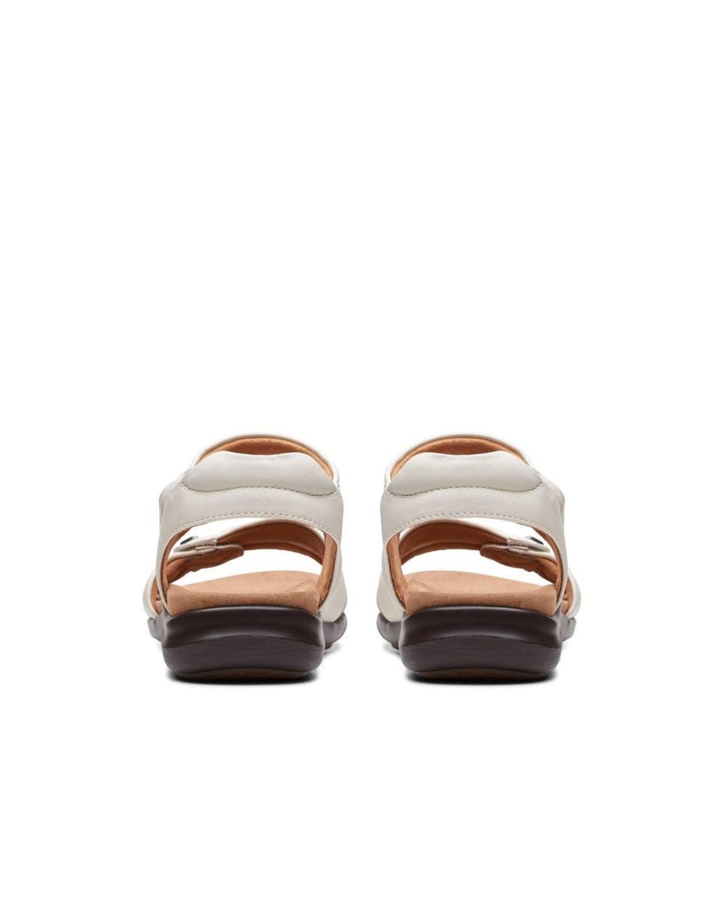 Clarks Brown Kitly Ave Leather Flat Sandals