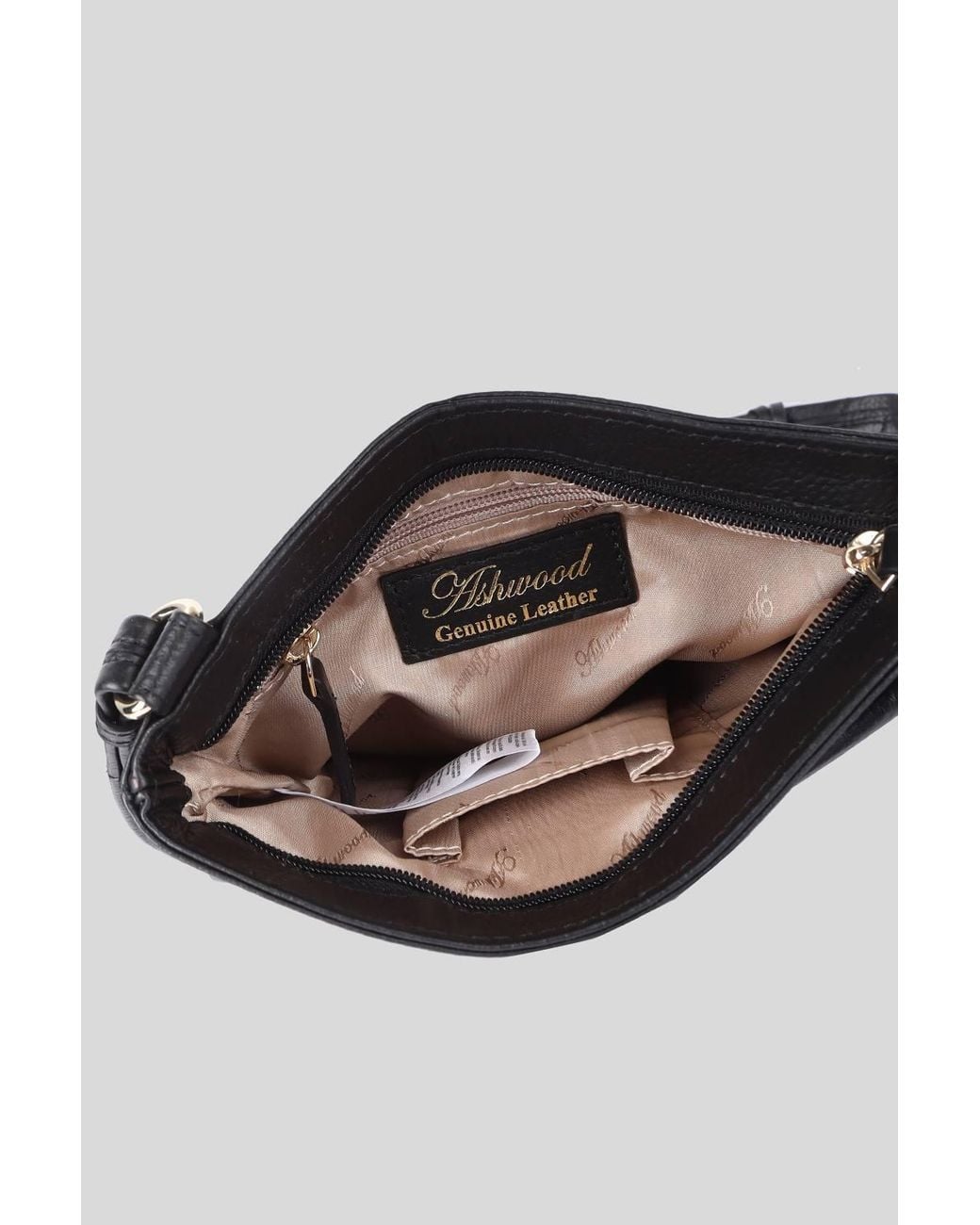 Ashwood Leather Black 'Heaven' Real Leather Cross Body Bag