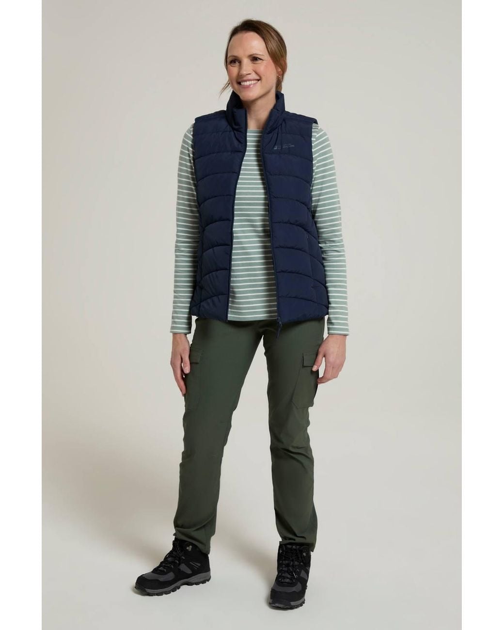 Mountain Warehouse Blue 'Opal' Lightweight Water Resistant Warm Padded Full Zip Puffer Jacketgilet