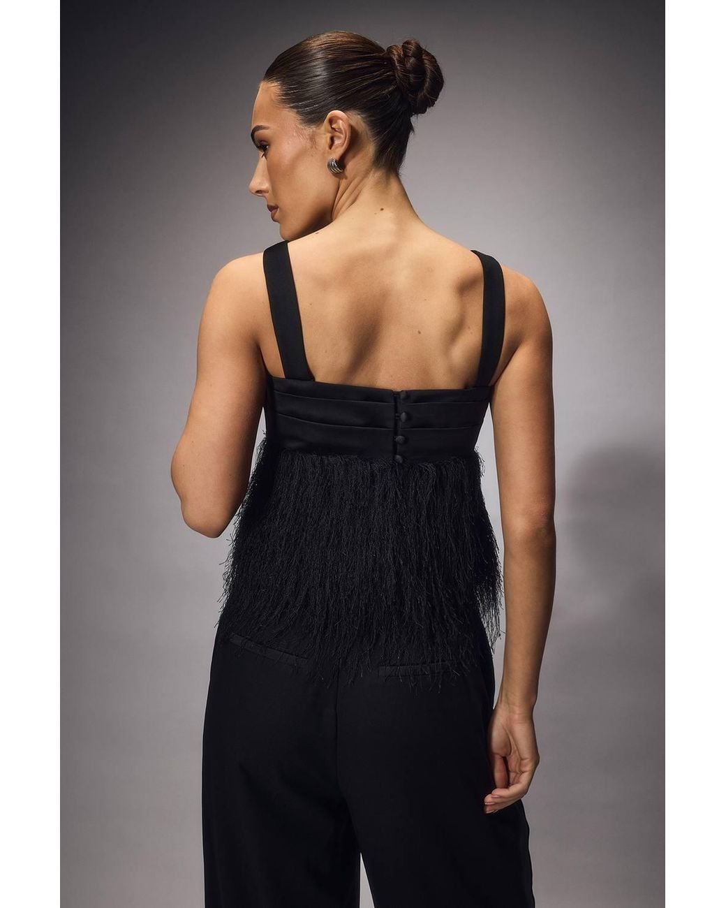 Coast Black Muse Fringed Sleeveless Top