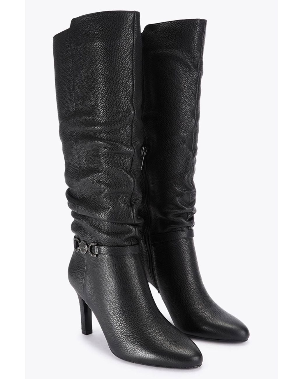 Carvela Kurt Geiger Black 'Mariella Coin Knee Boot' Leather Boots