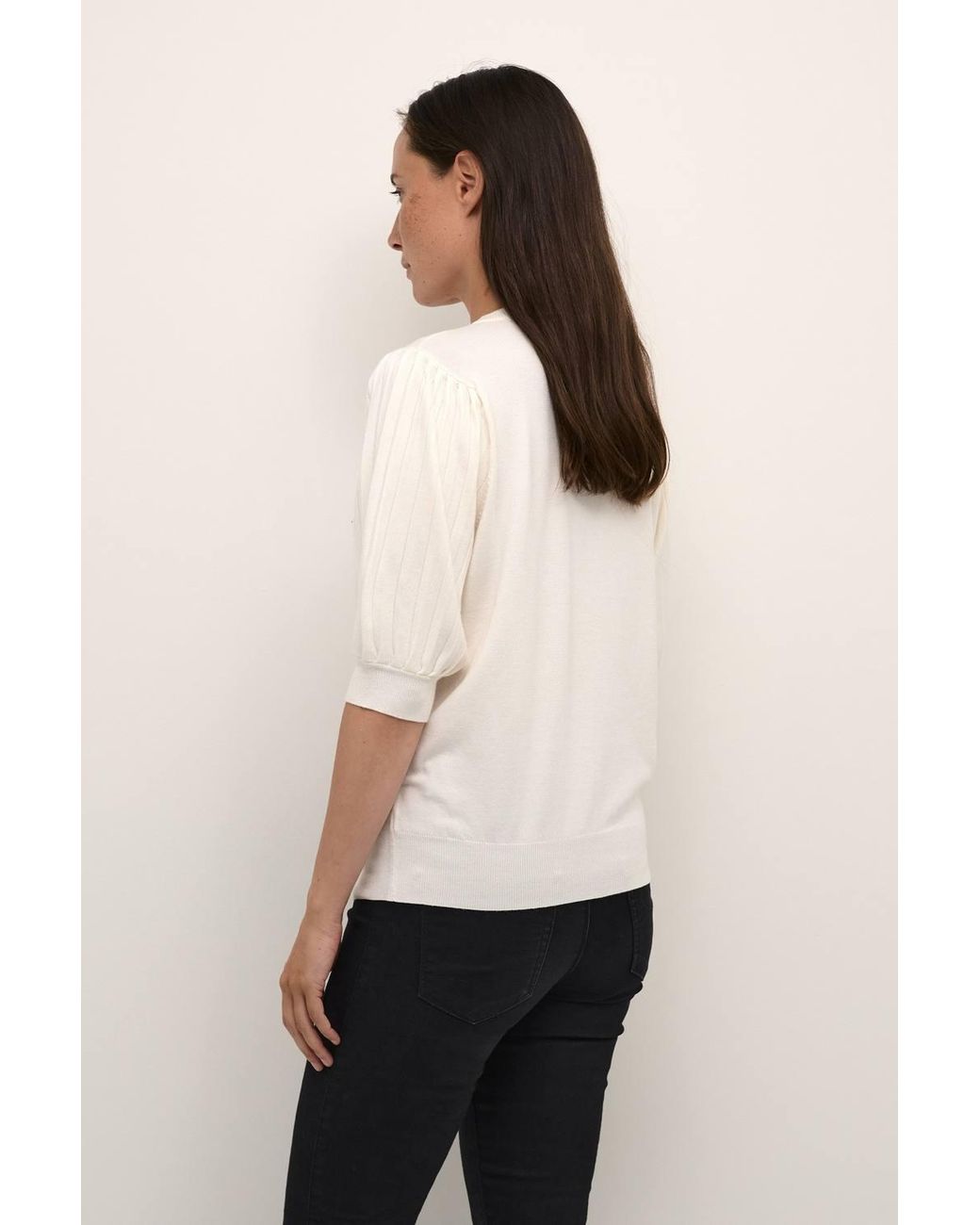 Kaffe Natural Lone Slim Fit Half Sleeve Pullover