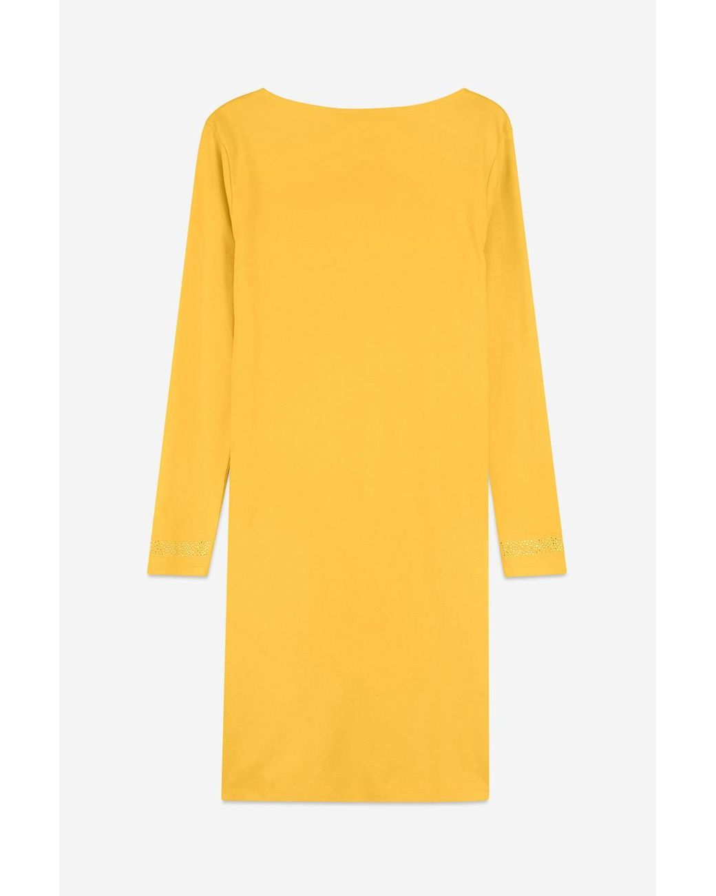 Enorsia Yellow Full Sleeve Embroidered Wrap Dress