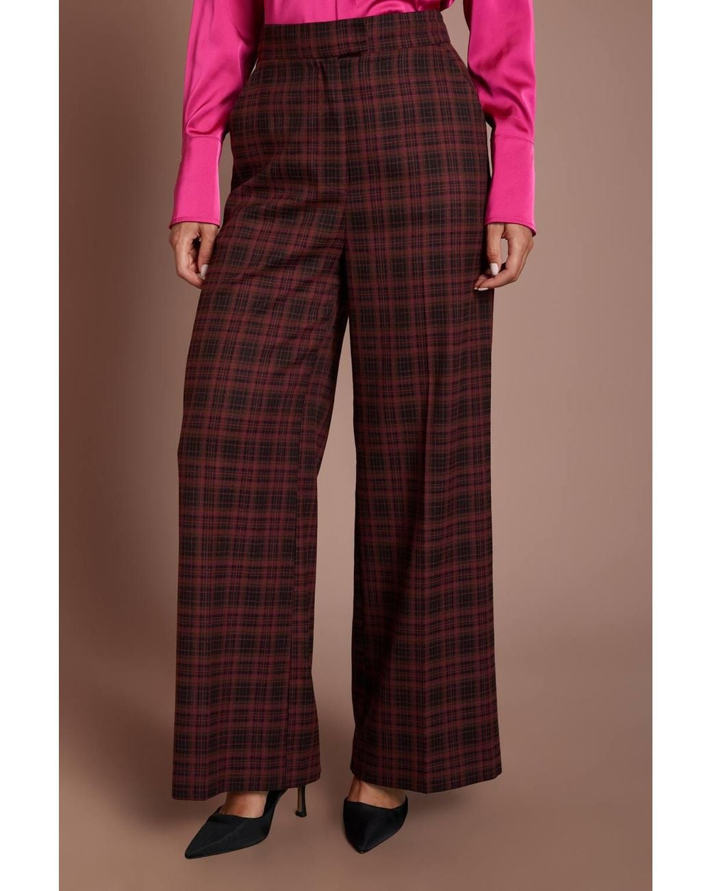 Coast Red Check Formal Trouser