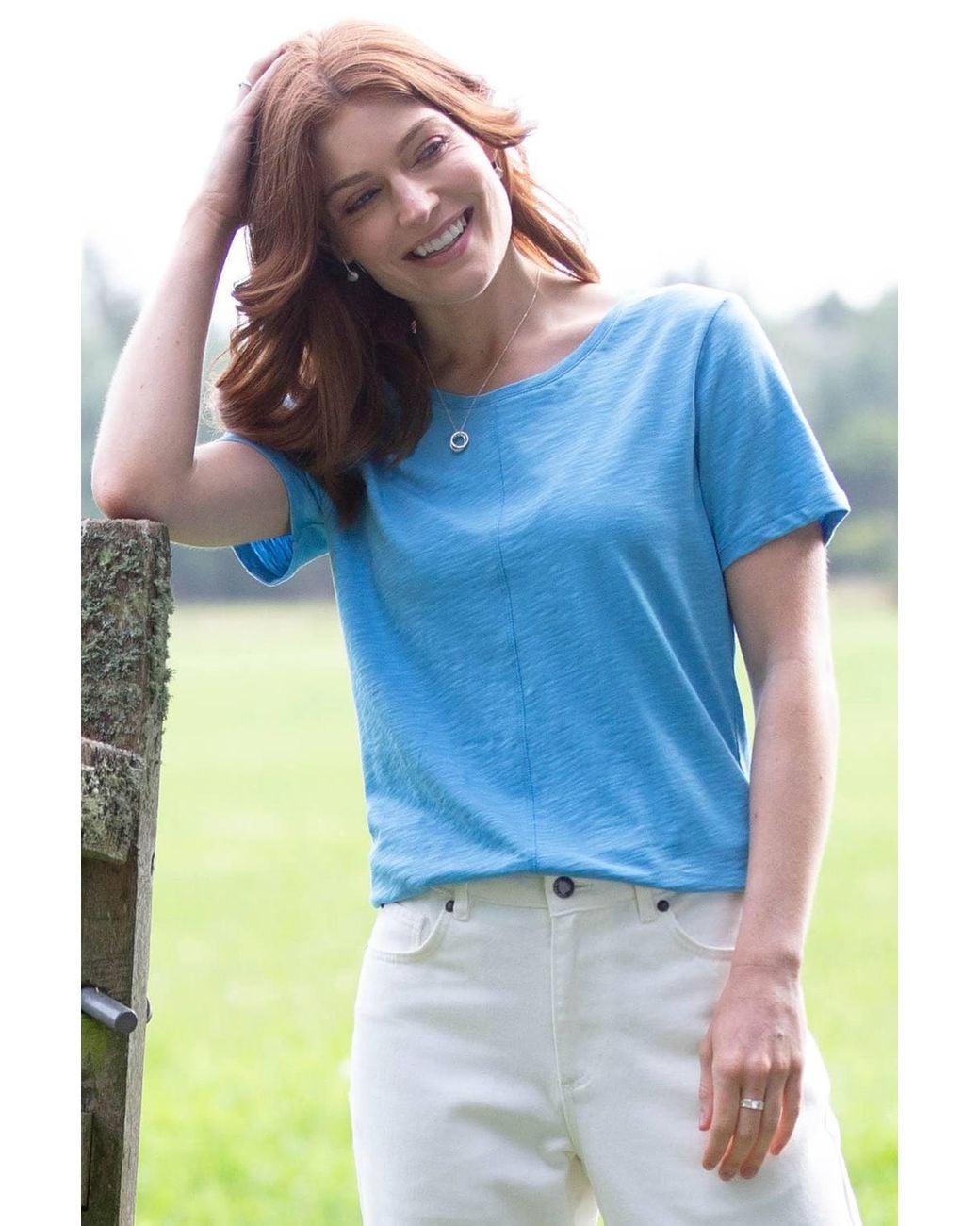 Kite Blue Sandford Slub Jersey T-Shirt Bay