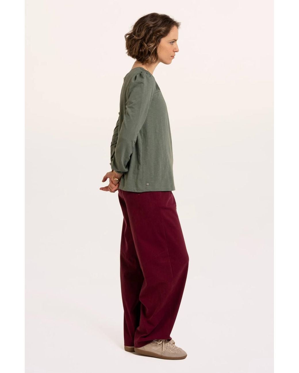 Brakeburn Green Zofia Ladder Trim Long Sleeve T-Shirt