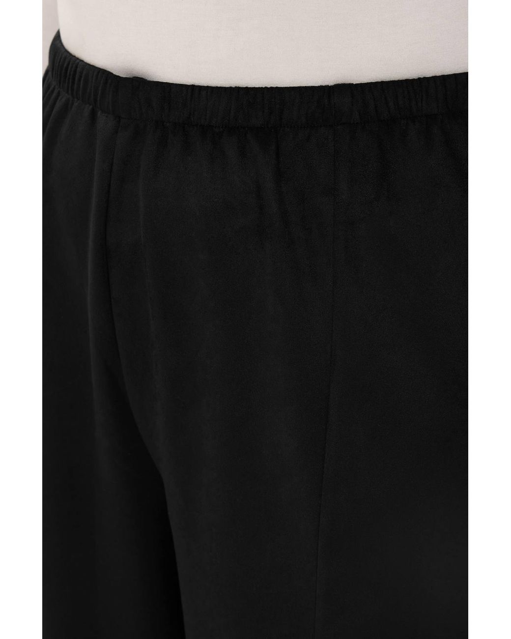 Yours Black Suede Barrel Leg Trousers