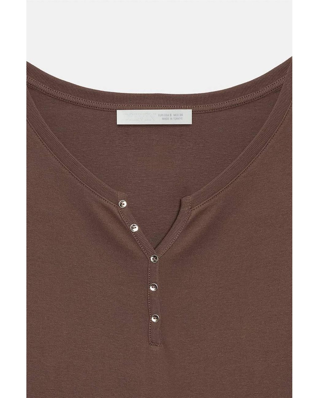 Dilvin Blue Slim Fit Cotton Long Sleeve Button Blouse