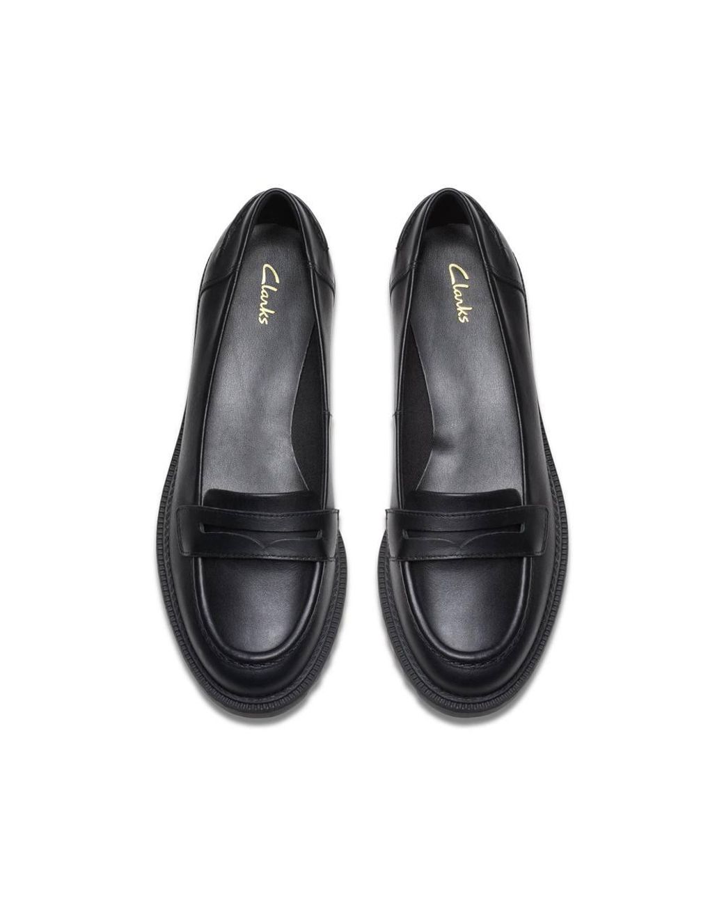 Clarks Black Griffin Milly 2 Leather Loafers, Slip Ons
